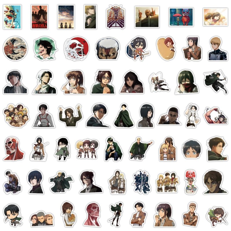 Tablet Cute Accessories - 60 Adesivos de Anime Attack on