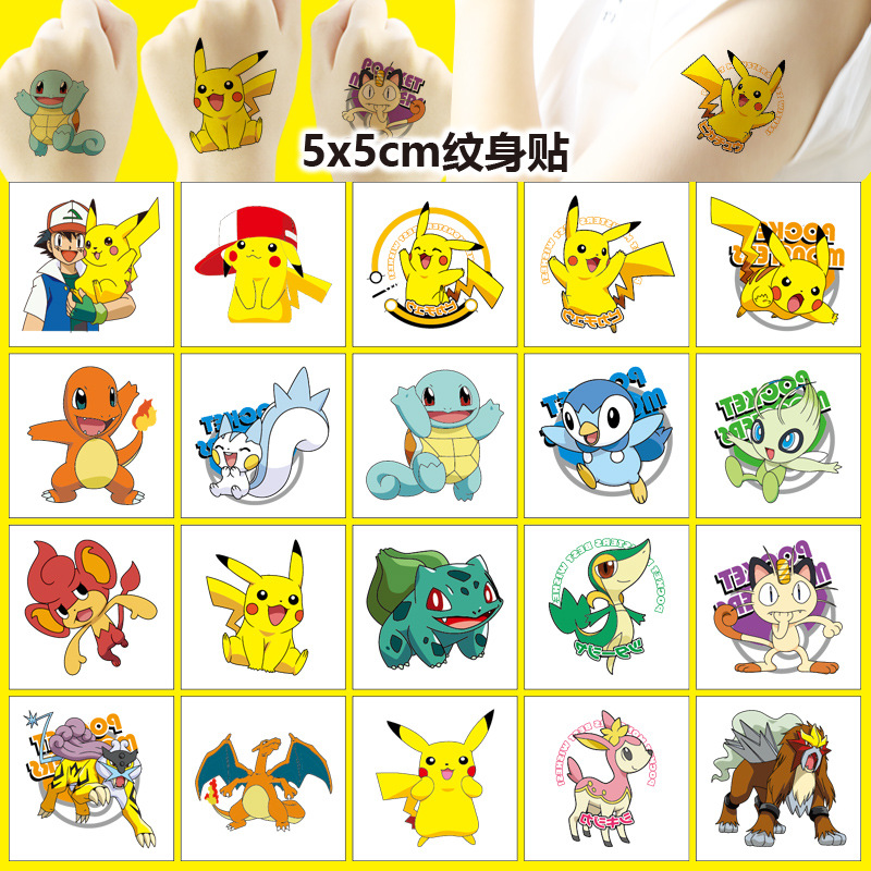 Tablet Cute Accessories - 5*5cm 20 pçs pokemon pikachu tatuagem