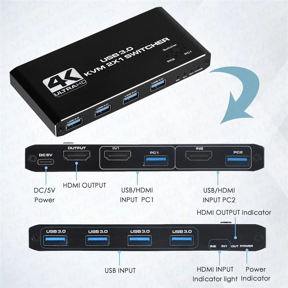 Switch KVM 4K 60Hz, Hub USB 3. - Tablet With All Accessories avaliação e preço