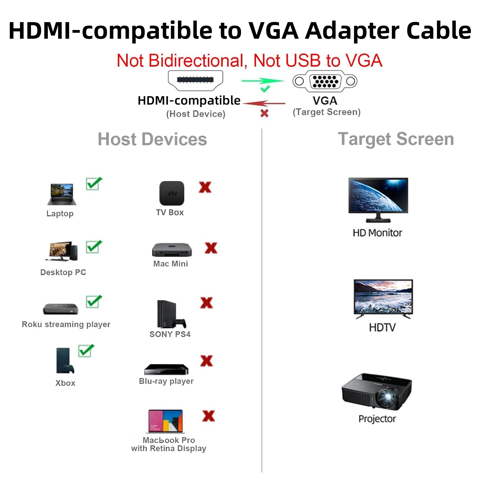 HDMI-compatível macho para VGA - Tablet Lap Desk avaliação e preço